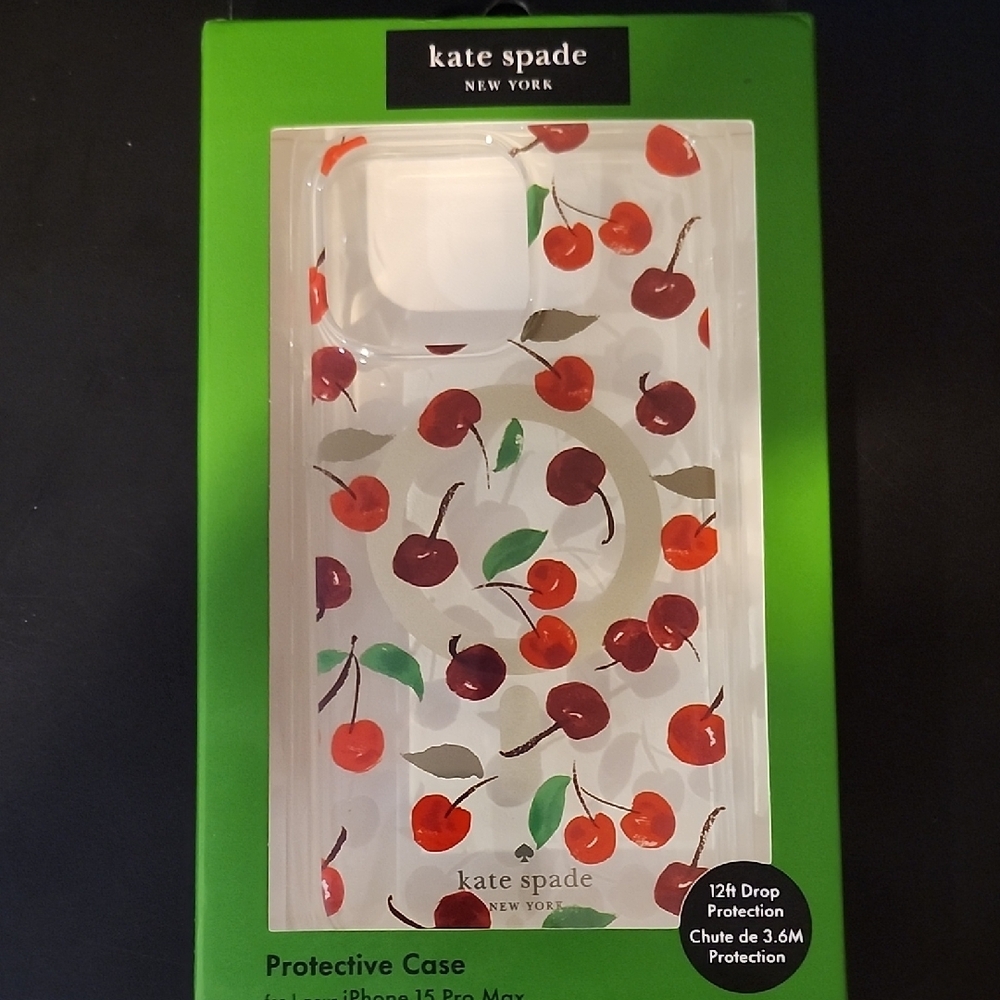 NWT Kate Spade Apple Design MagSafe IPHONE 15 PRO MAX Compatible Cellphone Case - Picture 4 of 4